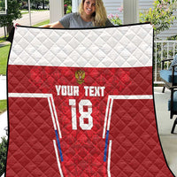 Custom Russia Football Quilt Red Eagle Spirit - Wonder Print Shop