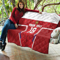 Custom Russia Football Quilt Red Eagle Spirit - Wonder Print Shop