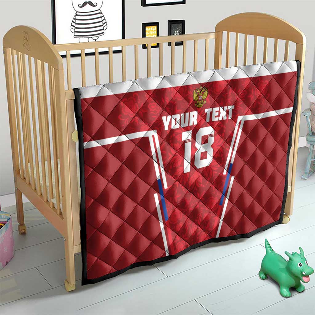 Custom Russia Football Quilt Red Eagle Spirit - Wonder Print Shop