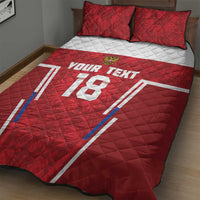 Custom Russia Football Quilt Bed Set Red Eagle Spirit - Wonder Print Shop