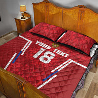 Custom Russia Football Quilt Bed Set Red Eagle Spirit - Wonder Print Shop
