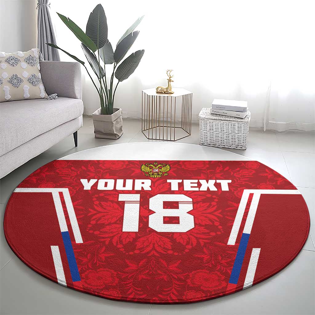 Custom Russia Football Round Carpet Red Eagle Spirit - Wonder Print Shop