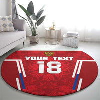 Custom Russia Football Round Carpet Red Eagle Spirit - Wonder Print Shop