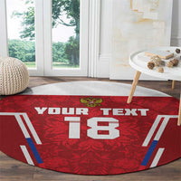 Custom Russia Football Round Carpet Red Eagle Spirit - Wonder Print Shop