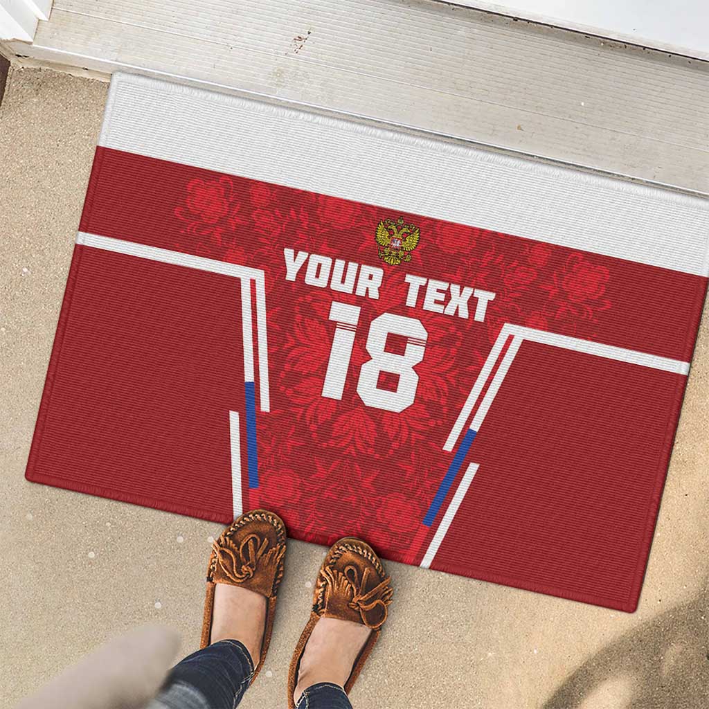 Custom Russia Football Rubber Doormat Red Eagle Spirit - Wonder Print Shop