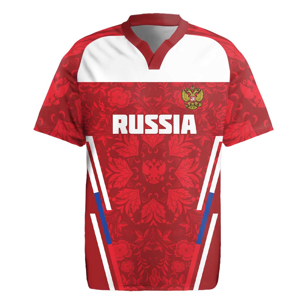Custom Russia Football Rugby Jersey Red Eagle Spirit - Wonder Print Shop
