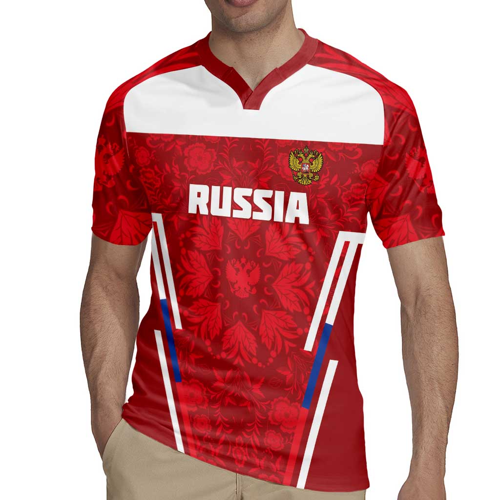 Custom Russia Football Rugby Jersey Red Eagle Spirit - Wonder Print Shop
