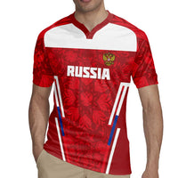 Custom Russia Football Rugby Jersey Red Eagle Spirit - Wonder Print Shop