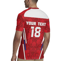 Custom Russia Football Rugby Jersey Red Eagle Spirit - Wonder Print Shop