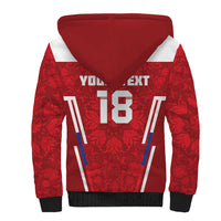 Custom Russia Football Sherpa Hoodie Red Eagle Spirit - Wonder Print Shop