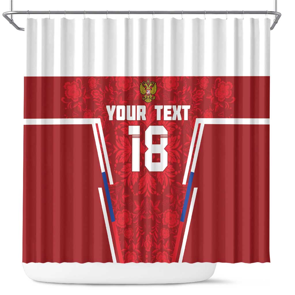 Custom Russia Football Shower Curtain Red Eagle Spirit - Wonder Print Shop