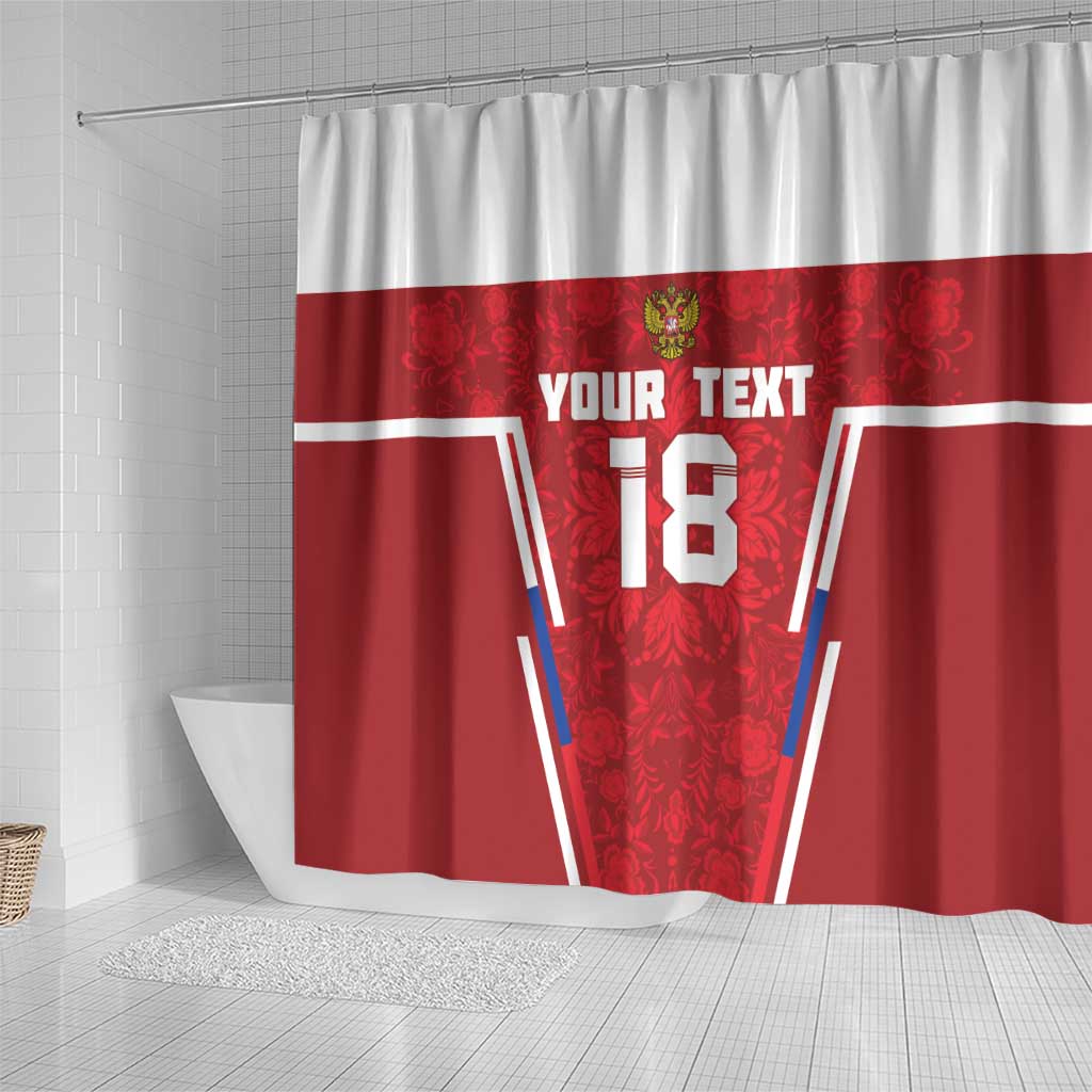 Custom Russia Football Shower Curtain Red Eagle Spirit - Wonder Print Shop