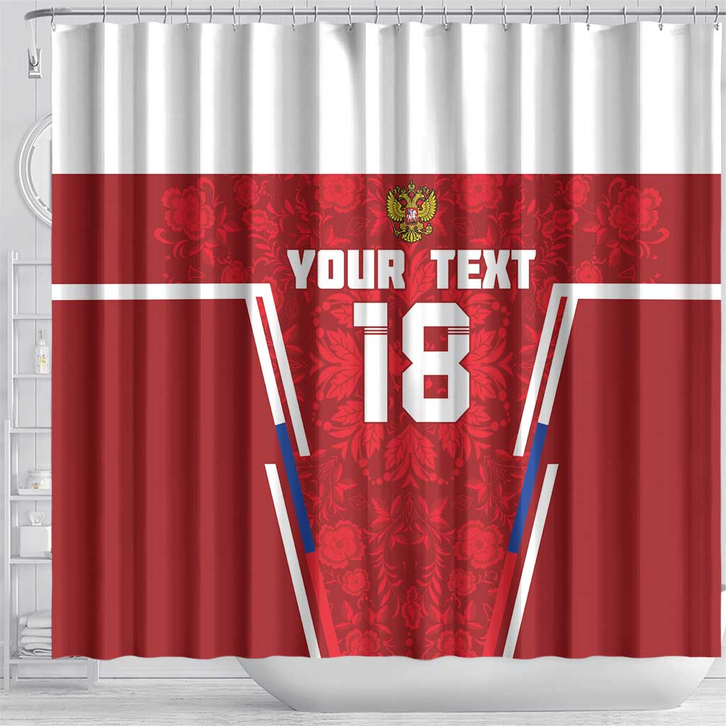 Custom Russia Football Shower Curtain Red Eagle Spirit - Wonder Print Shop