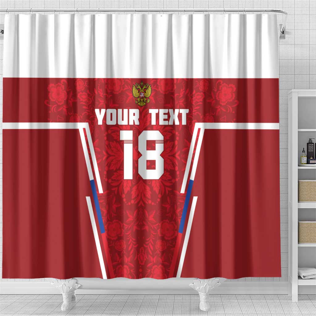 Custom Russia Football Shower Curtain Red Eagle Spirit - Wonder Print Shop
