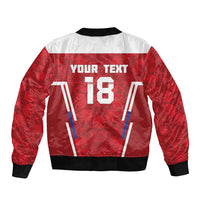 Custom Russia Football Sleeve Zip Bomber Jacket Red Eagle Spirit - Wonder Print Shop