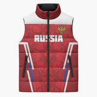 Custom Russia Football Sleeveless Puffer Jacket Red Eagle Spirit - Wonder Print Shop