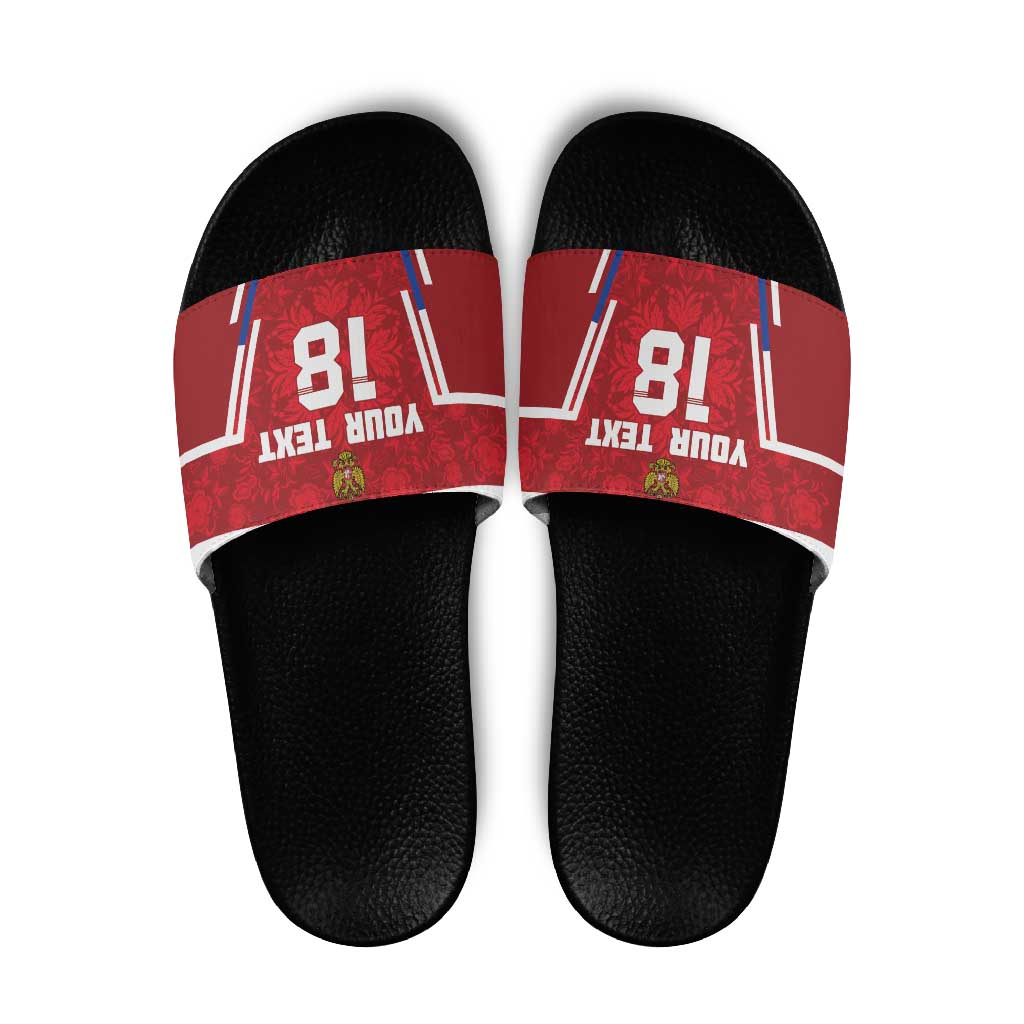 Custom Russia Football Slide Sandals Red Eagle Spirit - Wonder Print Shop