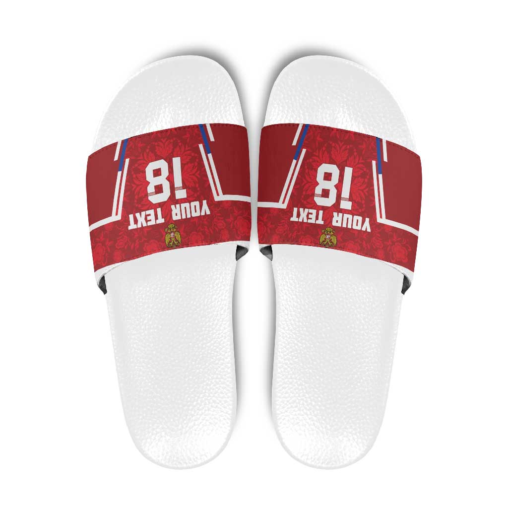 Custom Russia Football Slide Sandals Red Eagle Spirit - Wonder Print Shop