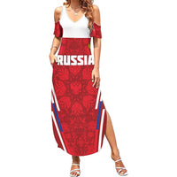 Custom Russia Football Summer Maxi Dress Red Eagle Spirit - Wonder Print Shop