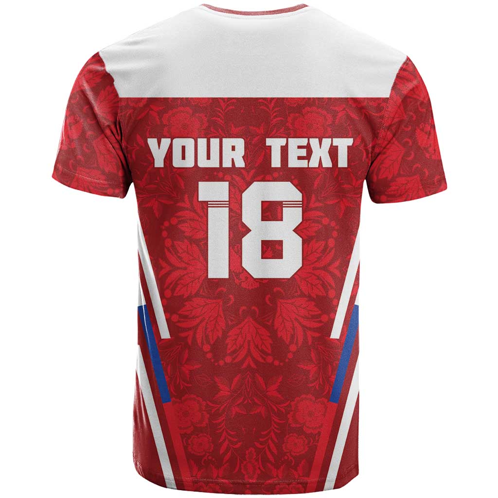 Custom Russia Football T Shirt Red Eagle Spirit - Wonder Print Shop