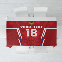 Custom Russia Football Tablecloth Red Eagle Spirit - Wonder Print Shop