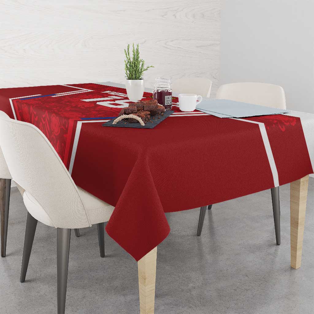 Custom Russia Football Tablecloth Red Eagle Spirit - Wonder Print Shop