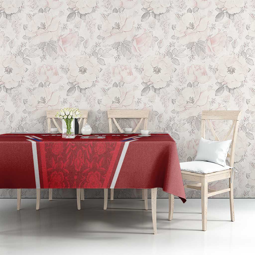 Custom Russia Football Tablecloth Red Eagle Spirit - Wonder Print Shop