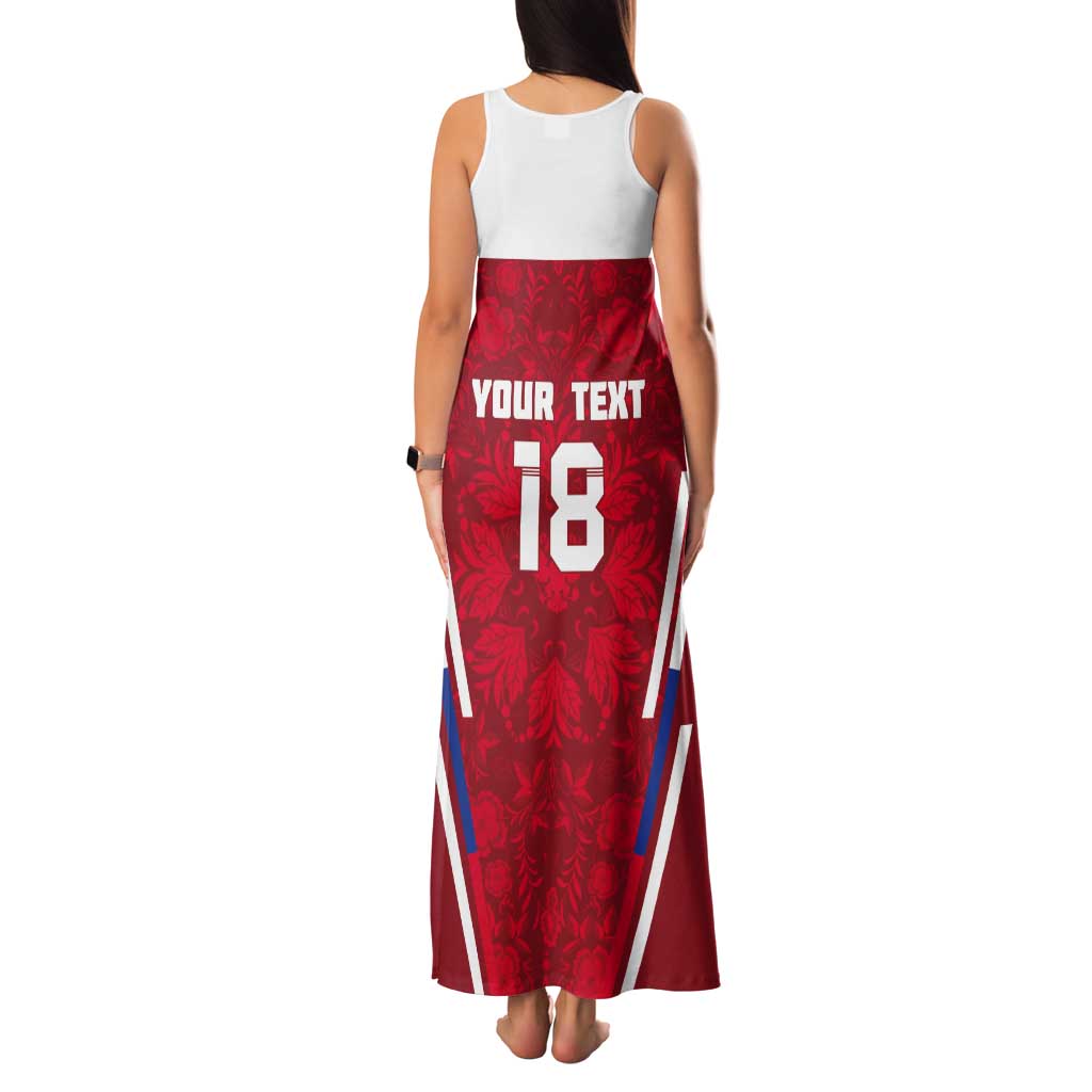 Custom Russia Football Tank Maxi Dress Red Eagle Spirit - Wonder Print Shop