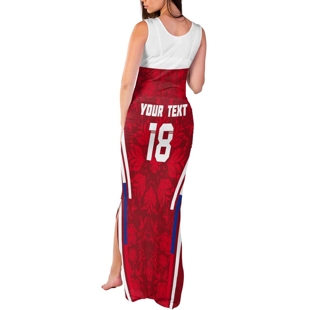 Custom Russia Football Tank Maxi Dress Red Eagle Spirit - Wonder Print Shop