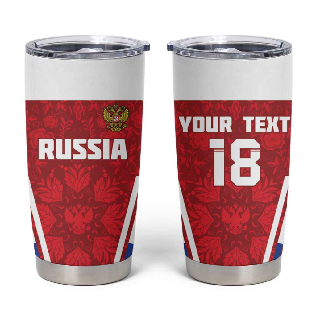 Custom Russia Football Tumbler Cup Red Eagle Spirit - Wonder Print Shop