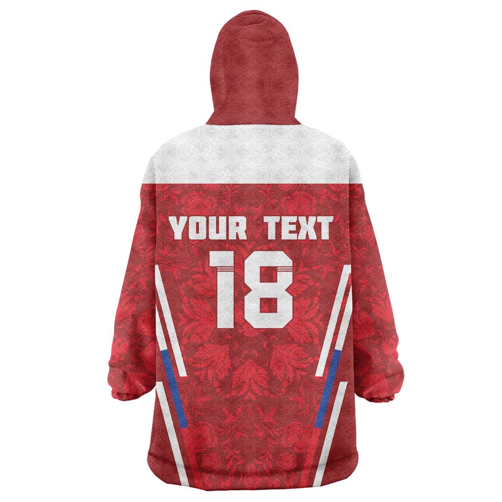 Custom Russia Football Wearable Blanket Hoodie Red Eagle Spirit - Wonder Print Shop