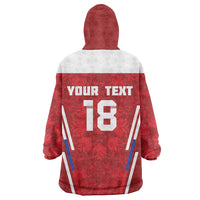 Custom Russia Football Wearable Blanket Hoodie Red Eagle Spirit - Wonder Print Shop