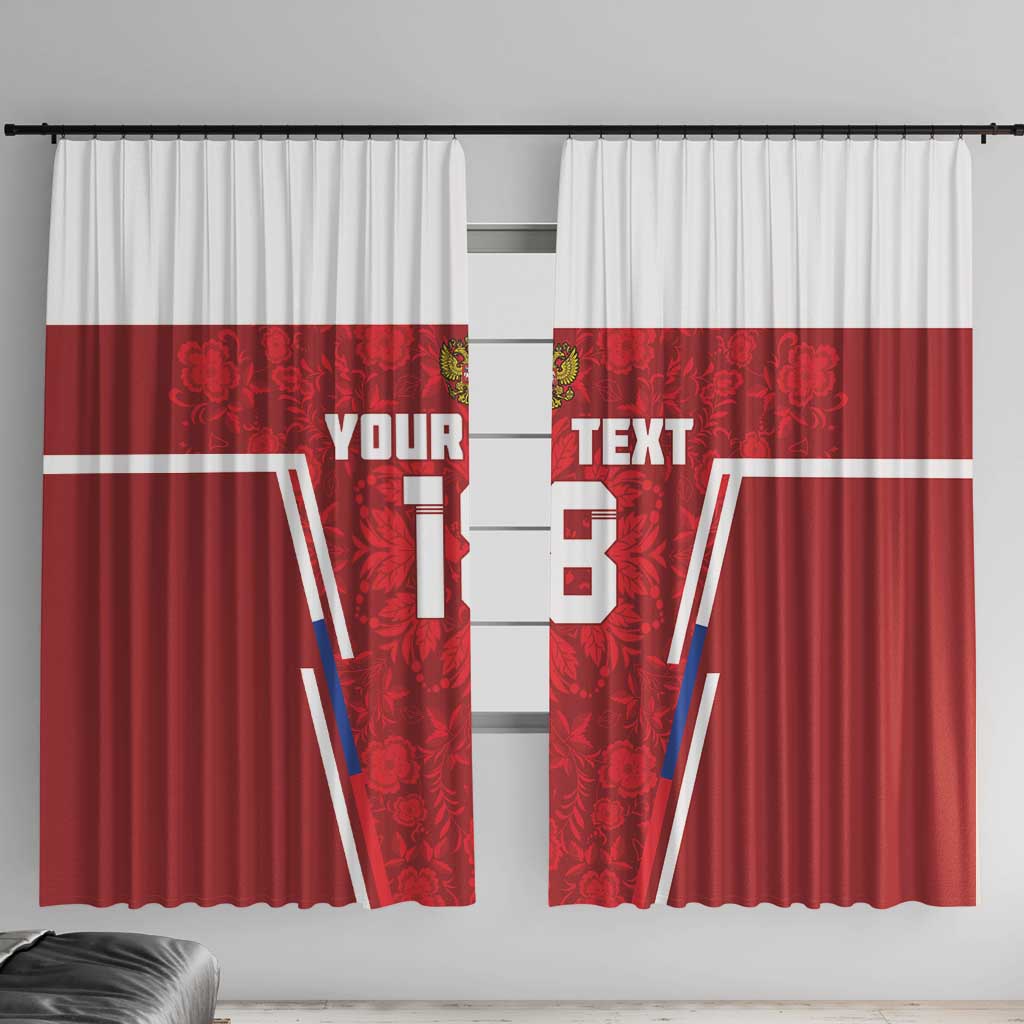 Custom Russia Football Window Curtain Red Eagle Spirit - Wonder Print Shop