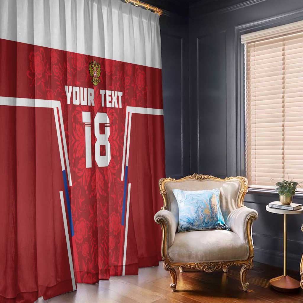 Custom Russia Football Window Curtain Red Eagle Spirit - Wonder Print Shop