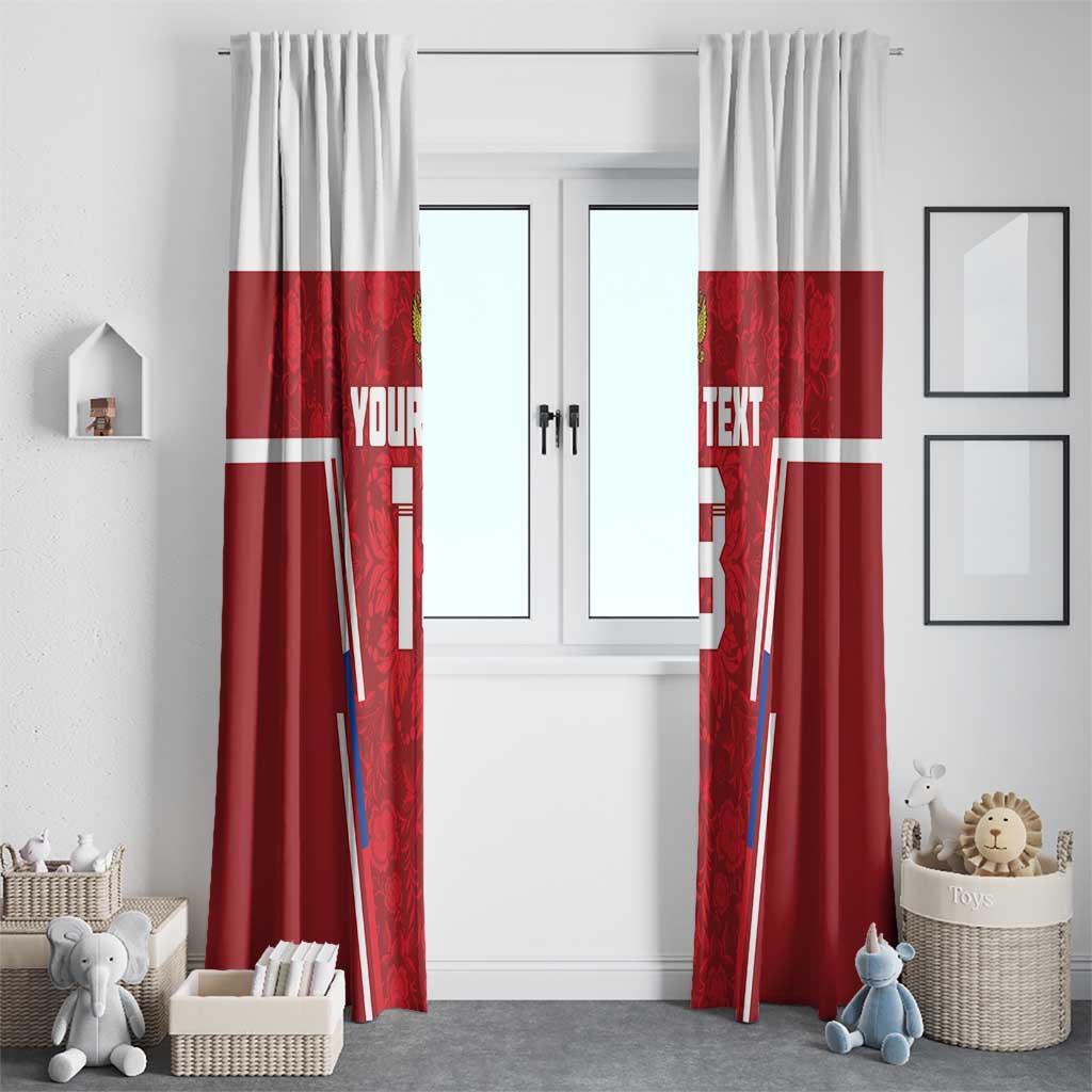 Custom Russia Football Window Curtain Red Eagle Spirit - Wonder Print Shop