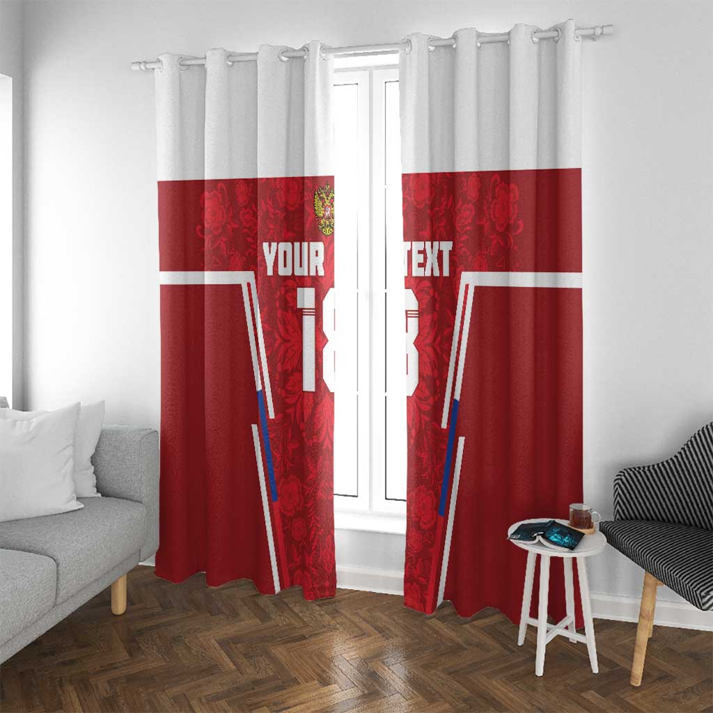 Custom Russia Football Window Curtain Red Eagle Spirit - Wonder Print Shop
