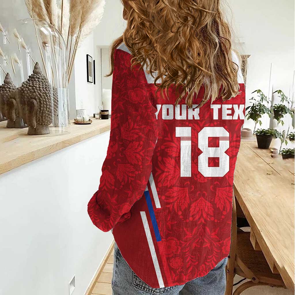 Custom Russia Football Women Casual Shirt Red Eagle Spirit - Wonder Print Shop