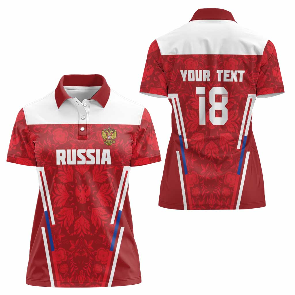 Custom Russia Football Women Polo Shirt Red Eagle Spirit - Wonder Print Shop