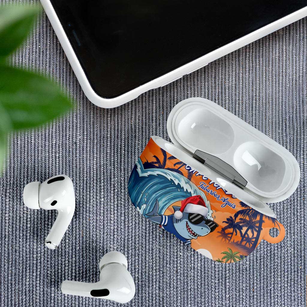 Cape Verde Christmas AirPods Case Shark Surfing Holiday Beach Style - Wonder Print Shop