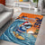 Cape Verde Christmas Area Rug Shark Surfing Holiday Beach Style - Wonder Print Shop