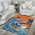 Cape Verde Christmas Area Rug Shark Surfing Holiday Beach Style - Wonder Print Shop