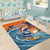 Cape Verde Christmas Area Rug Shark Surfing Holiday Beach Style - Wonder Print Shop