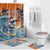 Cape Verde Christmas Bathroom Set Shark Surfing Holiday Beach Style - Wonder Print Shop