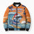Cape Verde Christmas Bomber Puffer Jacket Shark Surfing Holiday Beach Style - Wonder Print Shop