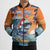 Cape Verde Christmas Bomber Puffer Jacket Shark Surfing Holiday Beach Style - Wonder Print Shop