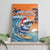 Cape Verde Christmas Canvas Wall Art Shark Surfing Holiday Beach Style - Wonder Print Shop