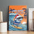 Cape Verde Christmas Canvas Wall Art Shark Surfing Holiday Beach Style - Wonder Print Shop