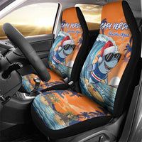 Cape Verde Christmas Car Seat Cover Shark Surfing Holiday Beach Style - Wonder Print Shop