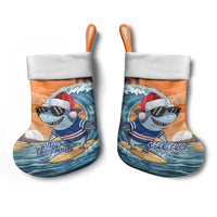 Cape Verde Christmas Stocking Shark Surfing Holiday Beach Style - Wonder Print Shop