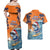 Cape Verde Christmas Couples Matching Off Shoulder Maxi Dress and Hawaiian Shirt Shark Surfing Holiday Beach Style - Wonder Print Shop